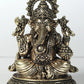 Small Brass Statue of Lord Ganesha with Four Arms Holding Laddu 6 CM