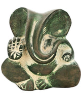 2-inch brass Lord Ganesha statue with elephant god face and decorative motifs