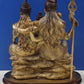 Brass Shiva-Parvati Statue with Ganesha 13 inches