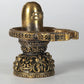 Small Brass Shiva Linga Idol Floral Design 2 inches