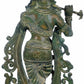 Green Chala Handmade Brass Statue of Fluting Krishna with Peacock 18 inches