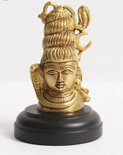 Small Brass Shiva Head Idol 2.5 inch