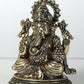 Small Brass Statue of Lord Ganesha with Four Arms Holding Laddu 6 CM