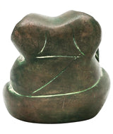 2-inch brass Lord Ganesha statue rear view, smooth curved back with minimal markings