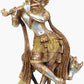 Lord Krishna Accompanied by His Cow in Brass 14 Inches