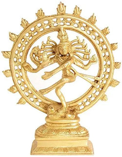 Handcrafted Natural Brass Idol of Lord Shiva as Nataraja 9 inches