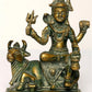 Small Brass Statue of Lord Shiva Seated on Nandi 5 Inches