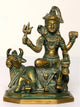 Small Brass Statue of Lord Shiva Seated on Nandi 5 Inches