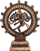 Handcrafted Brown gold Brass Idol of Lord Shiva as Nataraja 9 inches