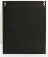 Back of brass face wall hanging with black panel and metal hanging hardware