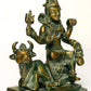 Small Brass Statue of Lord Shiva Seated on Nandi 5 Inches