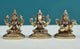 Set of three small brass statues of Ganesha, Lakshmi, and Saraswati 2 inches