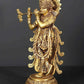 Brass Statue of Krishna Playing the Flute 12 inches