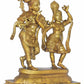 Handmade Brass Statue of Tribhang Murari (Krishna) Watching Radha Dance 17 Inches