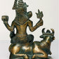 Small Brass Statue of Lord Shiva Seated on Nandi 5 Inches