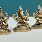 Set of three small brass statues of Ganesha, Lakshmi, and Saraswati 2 inches