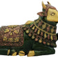 Handmade Henna touch Brass Statue of Nandi, the Vehicle of Lord Shiva 10 Inches