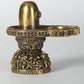 Small Brass Shiva Linga Idol Floral Design 2 inches