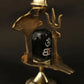 Black Stone Shiva Linga Idol with Brass Trishul, Nag, and Patra 7 CM