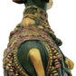 Handmade Henna touch Brass Statue of Nandi, the Vehicle of Lord Shiva 10 Inches