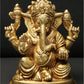 Chaturbhuja Lord Ganapati Brass Statue 5 inches