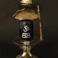 Black Stone Shiva Linga Idol with Brass Trishul, Nag, and Patra 7 CM