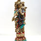 Handmade Brass Sculpture of Krishna Playing the Flute with Inlay Work 24 inches