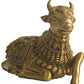 Handmade Natural Brass Statue of Nandi, the Vehicle of Lord Shiva 10 Inches