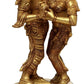 A Brass Sculpture Depicting Radha Moving Closer to Krishna 20 Inches