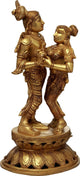 A Brass Sculpture Depicting Radha Moving Closer to Krishna 20 Inches