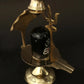 Black Stone Shiva Linga Idol with Brass Trishul, Nag, and Patra 7 CM