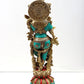 Handmade Brass Sculpture of Krishna Playing the Flute with Inlay Work 24 inches