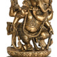 Brass Statue of Lord Ganesha Playing the Flute 17 Inches