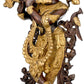 Handmade Brown gold  Brass Sculpture of Venugopala (Krishna Playing the Flute) 15 inches