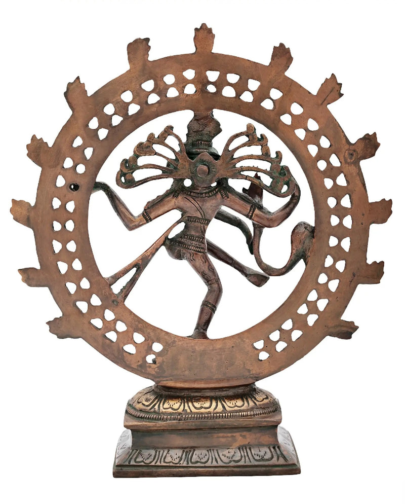 Handcrafted Double chala Brass Idol of Lord Shiva as Nataraja 9 inches