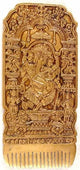 Brass Ganesha Comb with Embracing Radha Krishna in Reverse '' 7