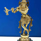 Amazing Natural Brass Statue of Lord Krishna Playing the Flute 12 inches