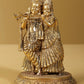 Exquisite Small Gold Brass Statue of Radha Krishna 5 inches