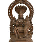 Handmade Brown Gold Brass Statue of Lord Vishnu with Goddess Lakshmi 10 INCHES