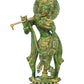 Handcrafted Green Chala Brass Krishna Statue 11 inches