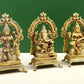 Brass Ganesha, Lakshmi and Saraswati , 8 inches