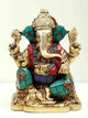 brass Seated Lord Ganesha 6 inches