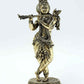 Exquisite Brass Statue of Lord Krishna Playing the Flute 9 inches