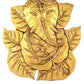 Brass Wall Hanging Idol of Ganesha with Peepal Leaves 8 inches