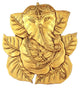 Brass Wall Hanging Idol of Ganesha with Peepal Leaves 8 inches