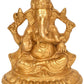 Handmade Brass Statue of Lord Ganesha in Ashirwad Mudra 6 Inches