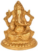 Handmade Brass Statue of Lord Ganesha in Ashirwad Mudra 6 Inches