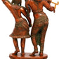 Brass Statue Depicting Radha Dancing on the Flute of Her Beloved Krishna 23 INCHES