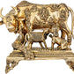 Handmade Brass Sculpture of the Belief: "All Gods Live in the Body of a Cow" 12 inches