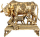 Handmade Brass Sculpture of the Belief: "All Gods Live in the Body of a Cow" 12 inches